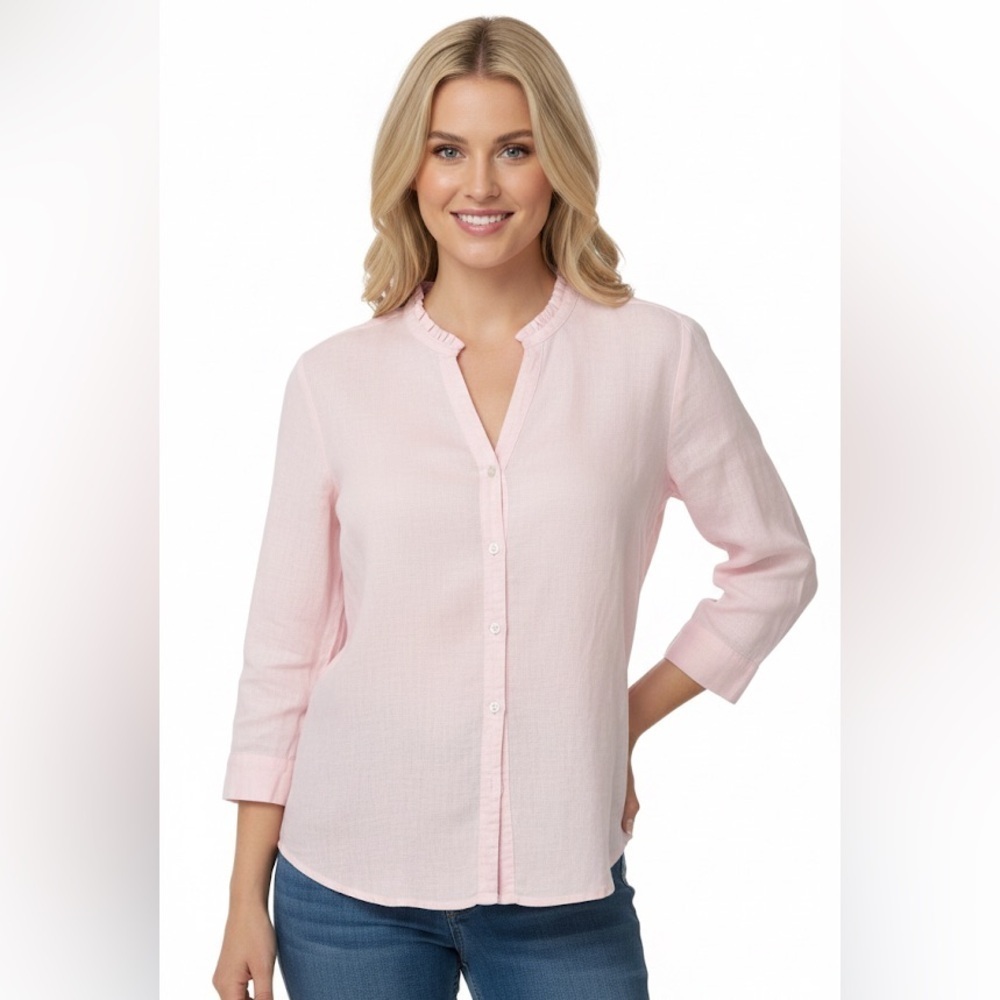 Hot Cotton size medium pink linen top